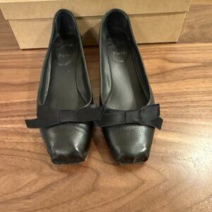 Christian Louboutin Women’s Leather Mamaflirt Black Ballerina Pump Shoes